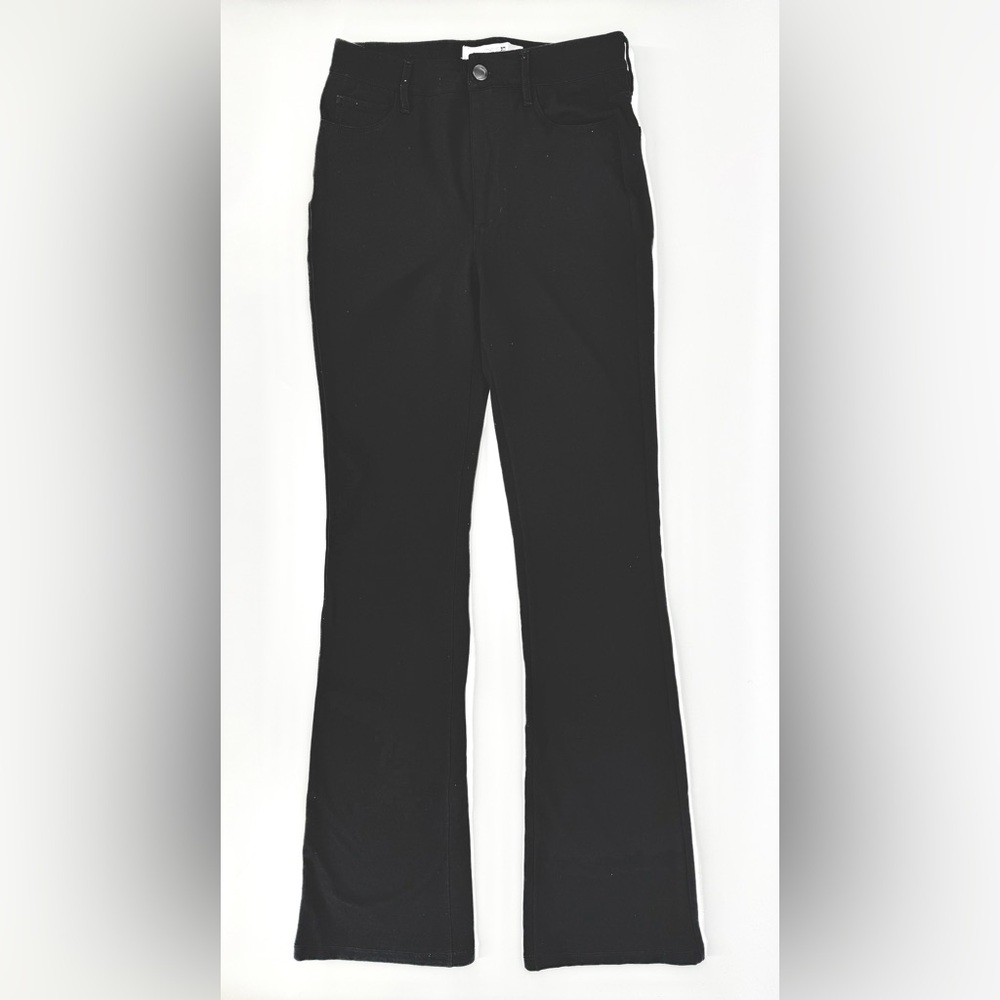 Joe’s Jeans High Rise Black Flare Pants Size 26 Ponte Knit Stretch Pull-On Style